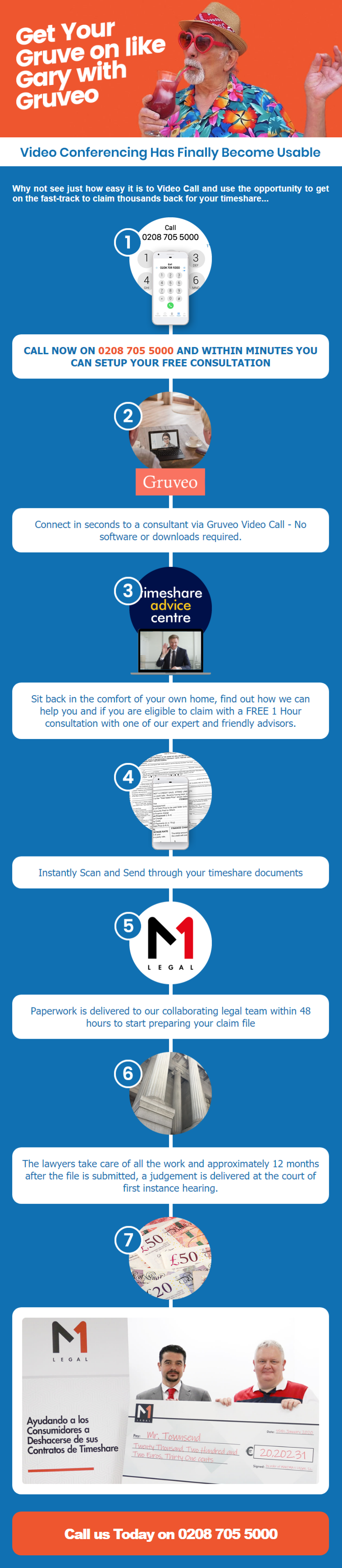 Gruveo video call screen showing a call link