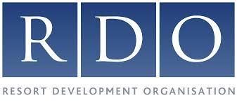 RDO Resort Development Organisation logo in white lettering on blue blocks with the organisation name underneath