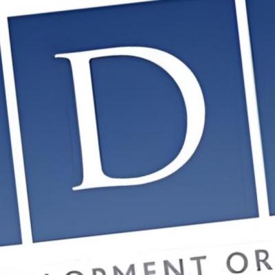 Close-up of the Resort Development Organisation (RDO) logo on a blue background